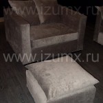 Кресло и пуфик с подушками - ПОСЛЕ - в новых чехлах